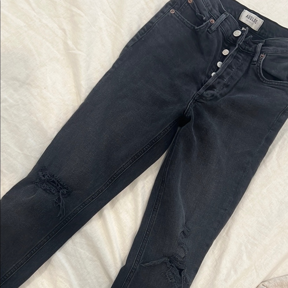 Women's Black Distressed Jeans